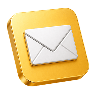 Icône ornementale de courrier électronique en 3D sur la page contact